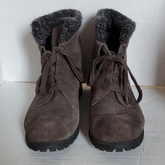 Lucky Brand Ankle Boots Combat Brown Suede Huntress Lace Up Women's WOMAN'S 10 M - Picture 3 of 16